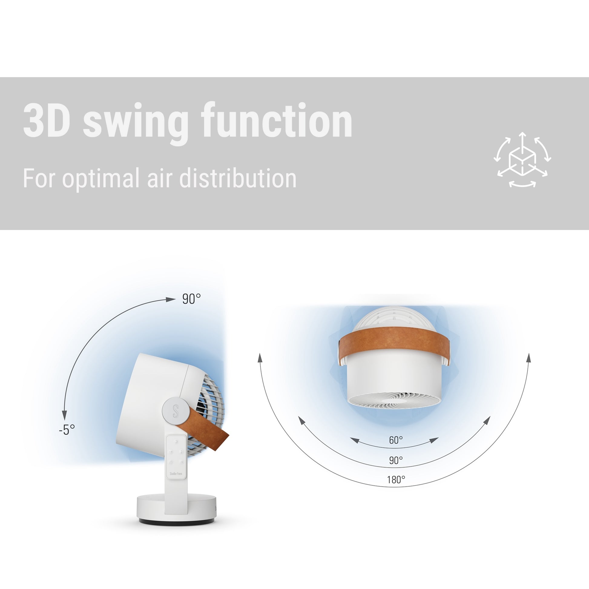Stadler Form Leo table fan with 3d swing function