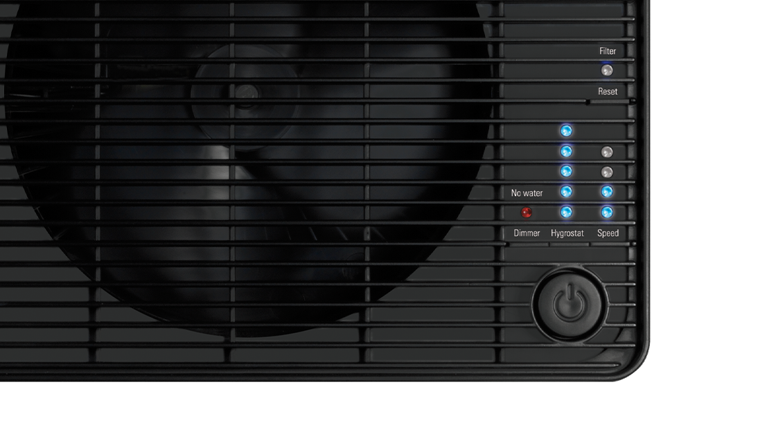 Stadler Form Oskar humidifier close-up from control panel