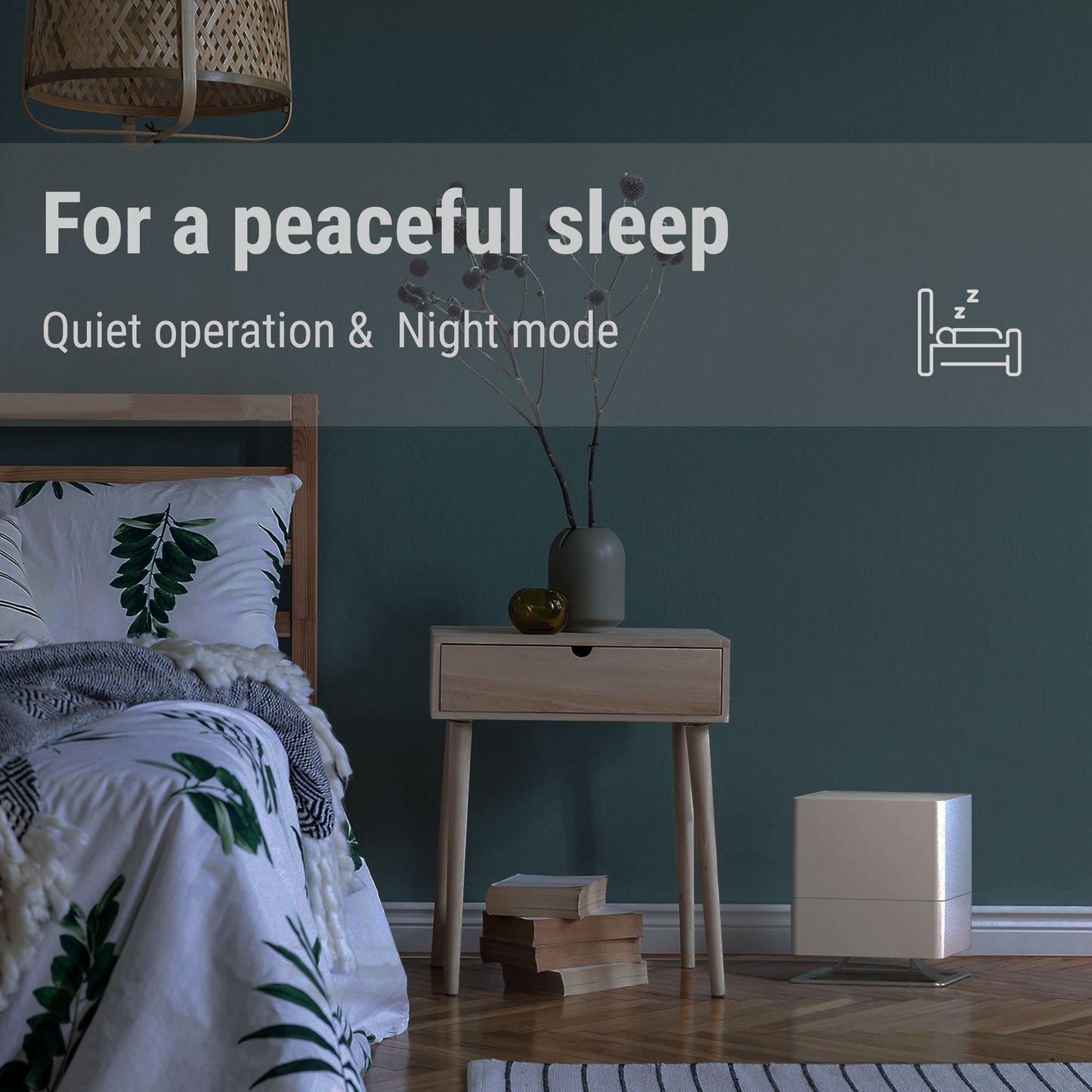 Stadler Form Oskar humidifier comes with a night mode and is quiet during operation