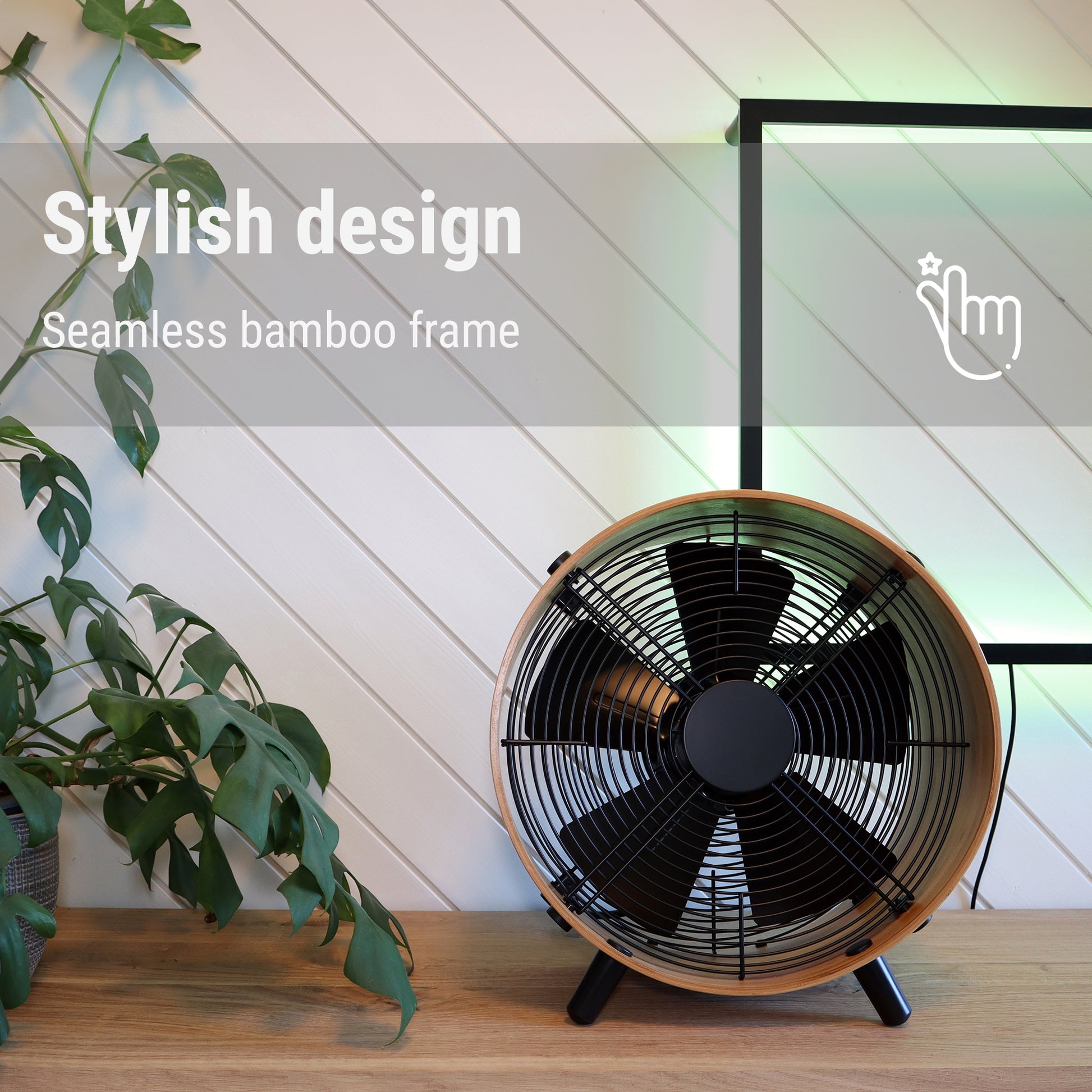 Stadler Form Otto bamboo fan with stylish design